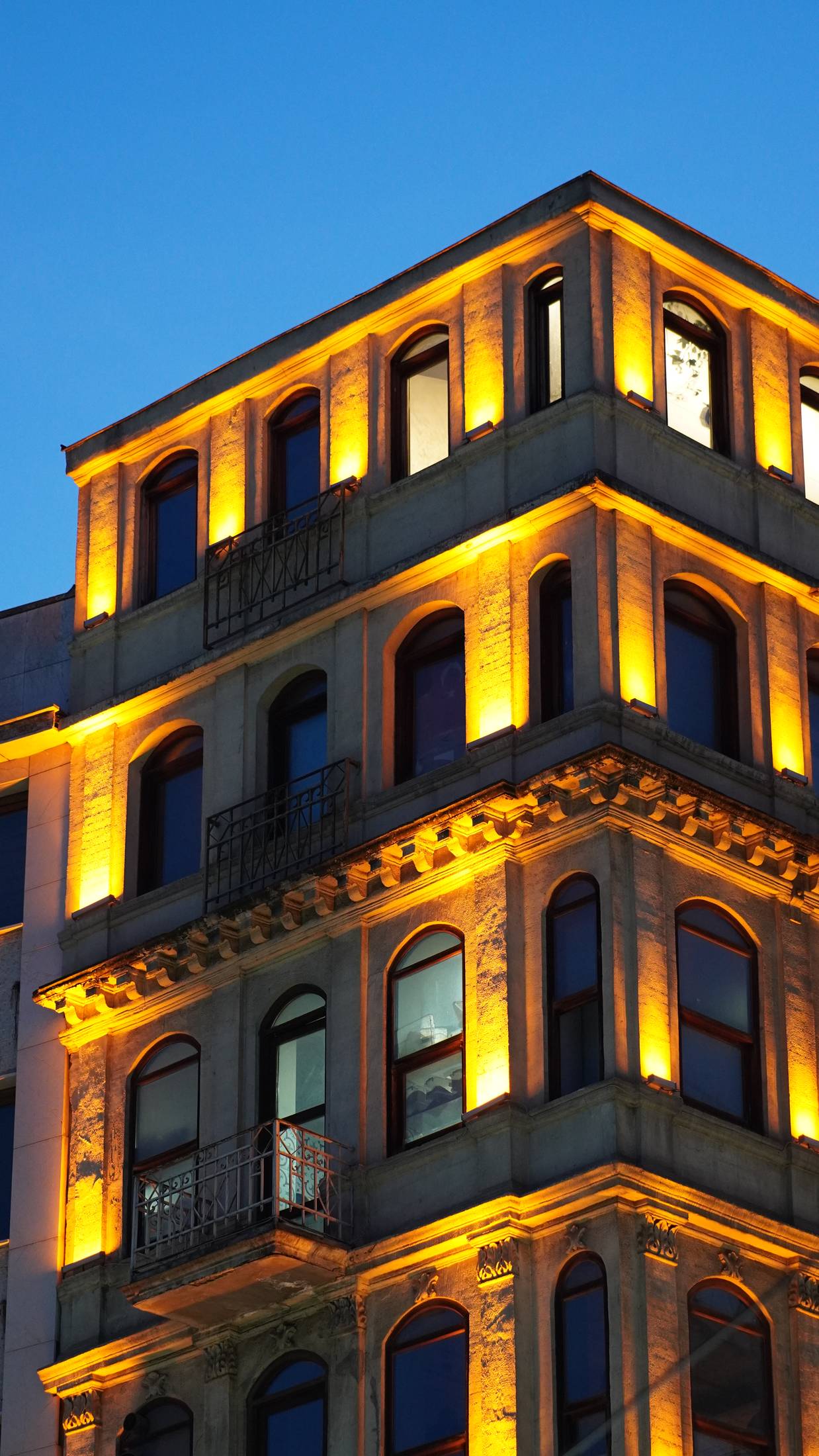 Golden evening facade