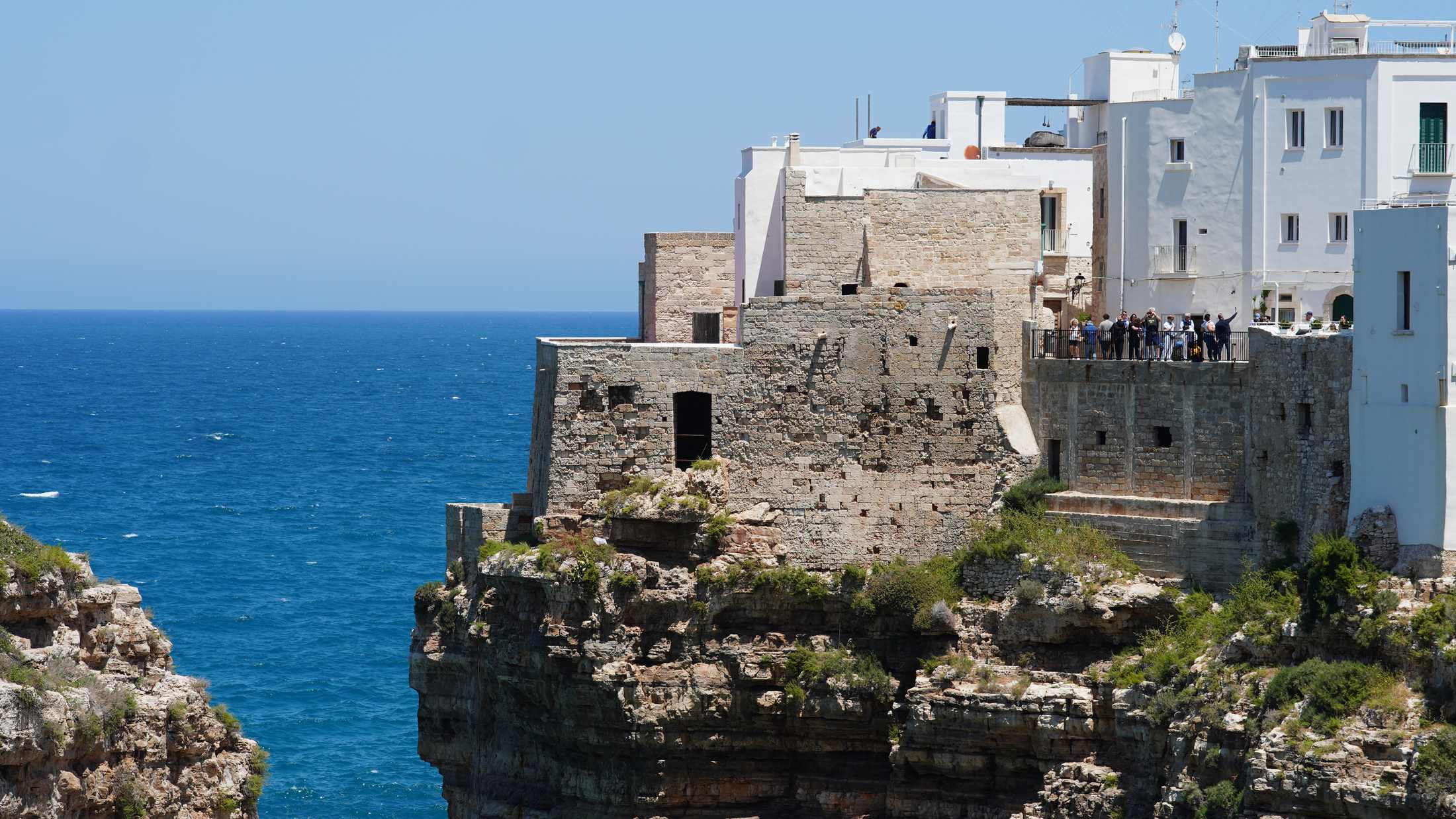 Cliffside buildings above the sea