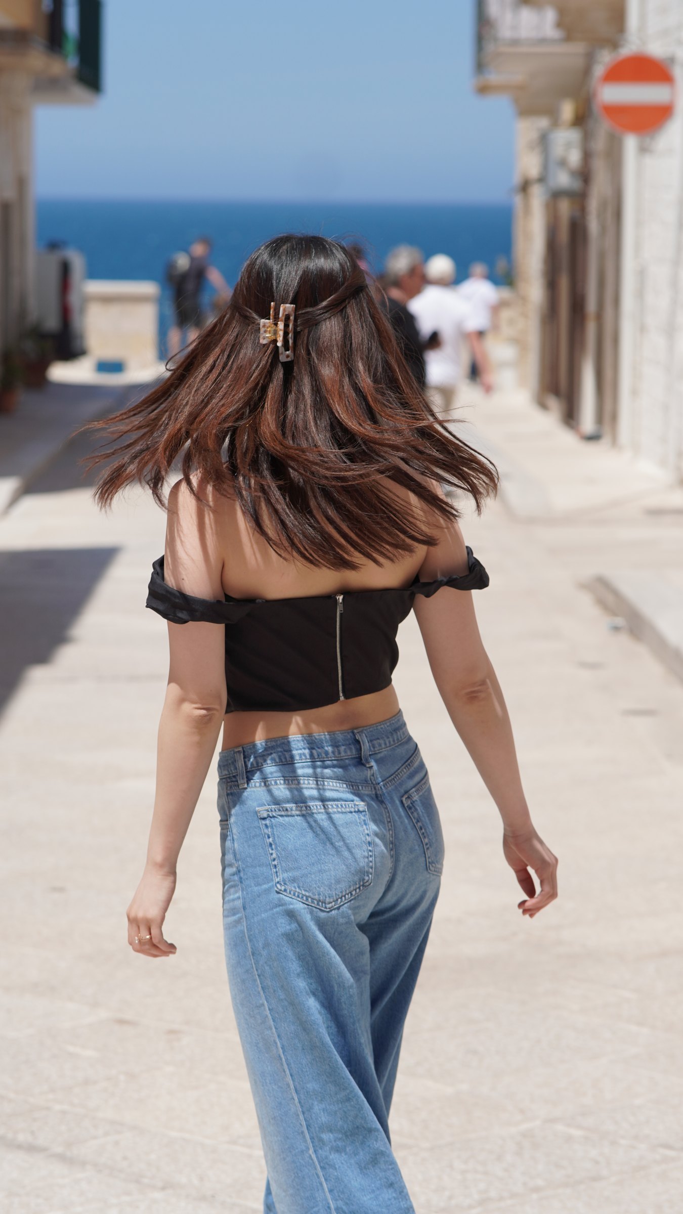 Walking toward the sea